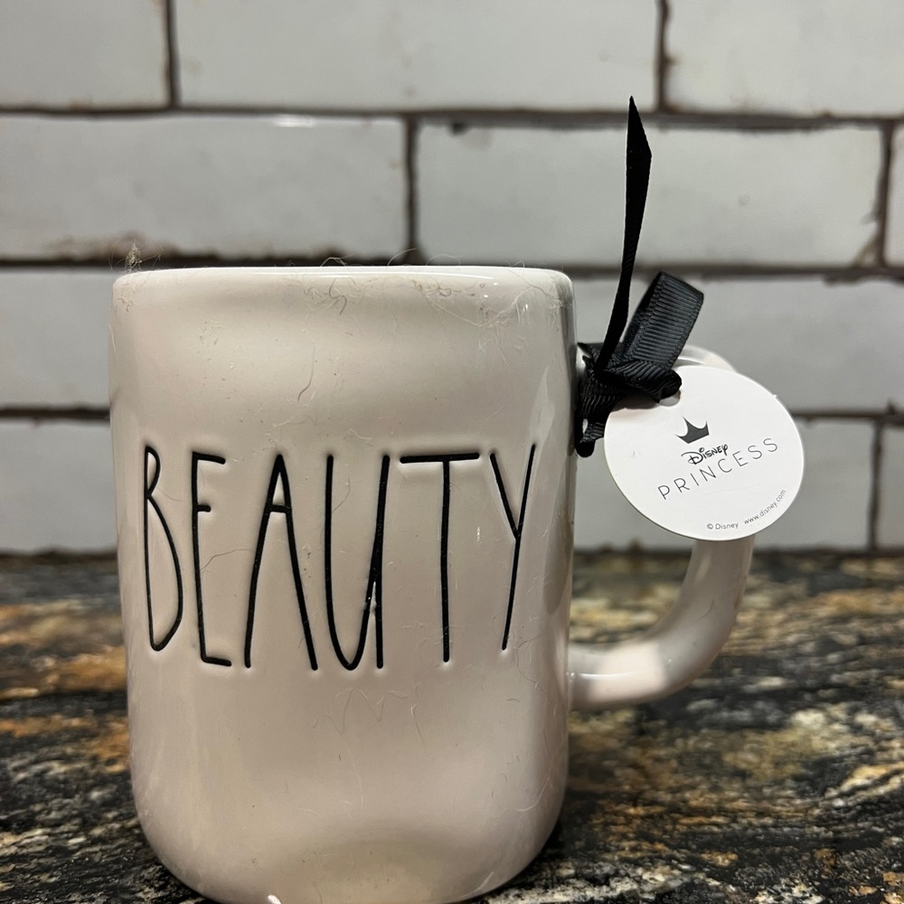 Rae Dunn “Beauty” with featuring Disney’s Belle Mug in Cream and Black